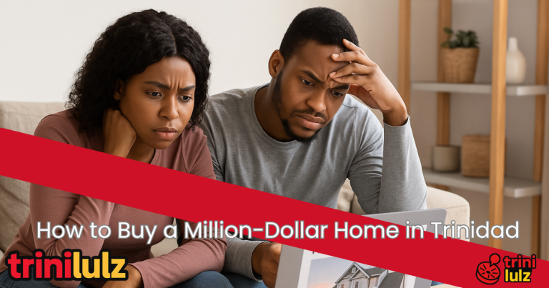 A frustrated couple looking at house listings on a laptop while surrounded by bills.