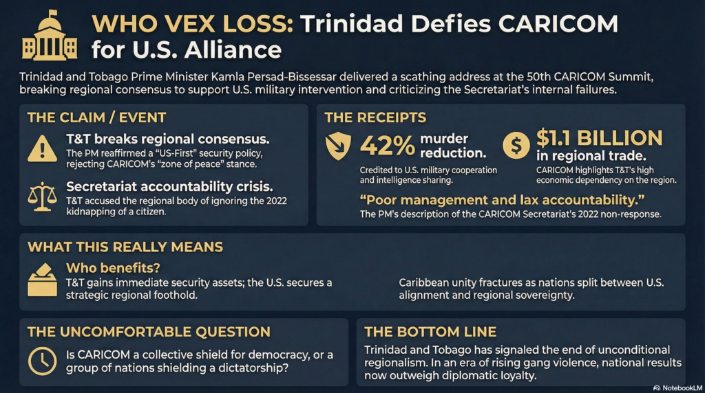 Caricom 50 Kamla Dysfunctional Rant Infographic