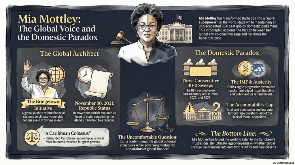 Mia Mottley Most Powerful Caribbean Woman Infographic