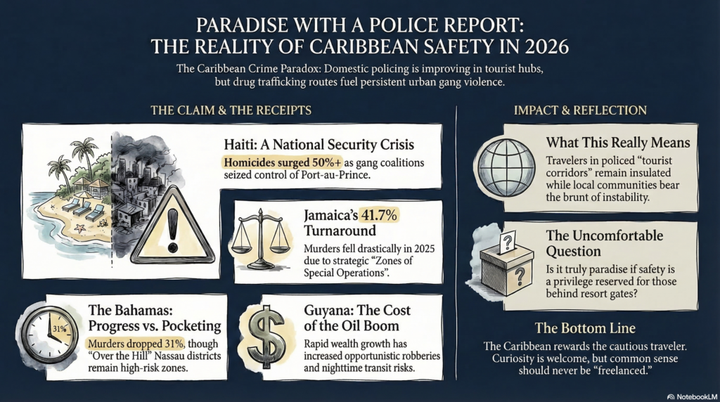 the most dangerous caribbean islands for tourists infographic