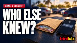 Bank withdrawal robberies editorial illustration with a cash envelope, payment message and the question “Who else knew?”